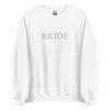 Bride Embroidered Women's White Sweatshirt - Engagement Wedding Shirt